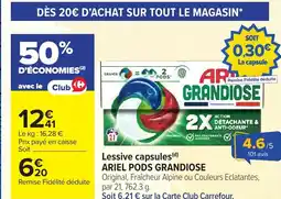 Carrefour ARIEL PODS Lessive capsules offre