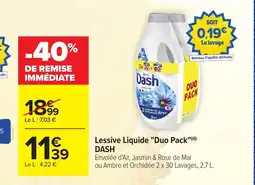 Carrefour DASH Lessive liquide Duo Pack offre