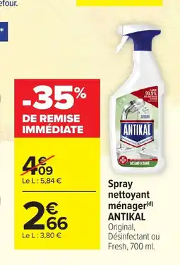 Carrefour ANTIKAL Spray nettoyant ménager offre
