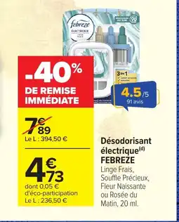 Carrefour FEBREZE Désodorisant électrique offre