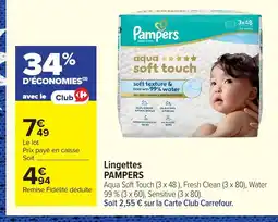 Carrefour PAMPERS Lingettes offre