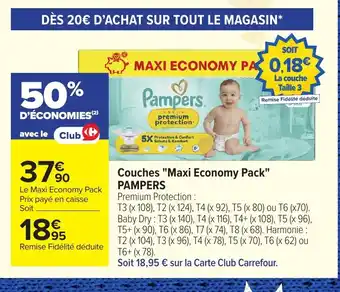 PAMPERS Couches Maxi Economy Pack