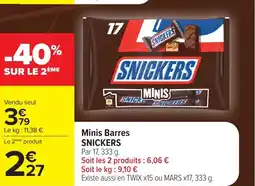 Carrefour SNICKERS Minis Barres offre
