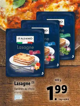 Lidl Lasagne offre