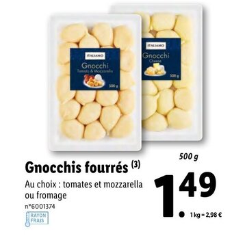 Lidl Gnocchis fourrés offre