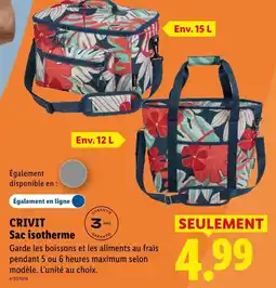 Lidl Crivit sac isotherme env. 15 l offre