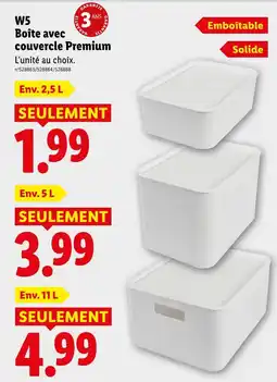 Lidl W5 boîte avec couvercle premium 2,5 l offre