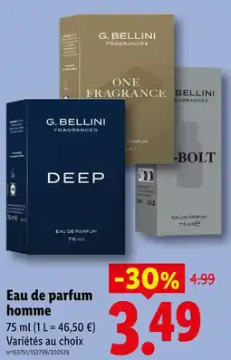 Lidl G. bellini eau de parfum homme offre