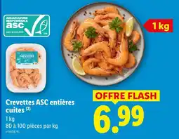 Lidl Crevettes entières cuites offre