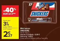 Carrefour Market Snickers - mini barres offre