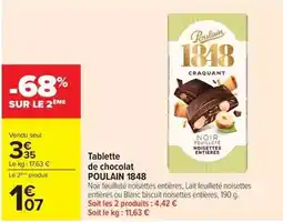 Carrefour Market Poulain - tablette de chocolat offre