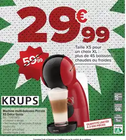 Carrefour Market Krups - machine multi-boissons piccolo xs dolce gusto offre