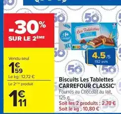 Carrefour Market Carrefour - biscuits les tablettes classic offre