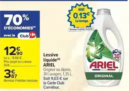 Carrefour Market Ariel - lessive liquide offre