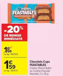 Carrefour Market Chocolats cups offre