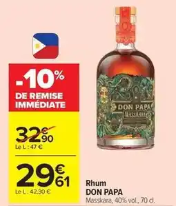 Carrefour Market Don papa - rhum offre