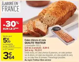 Carrefour Market Cake chèvre et noix qualite traiteur offre