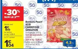 Carrefour Market Carrefour - bonbons peach' acid sensation offre