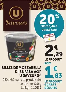 Maximarché Billes de mozzarella di bufala aop u saveurs offre