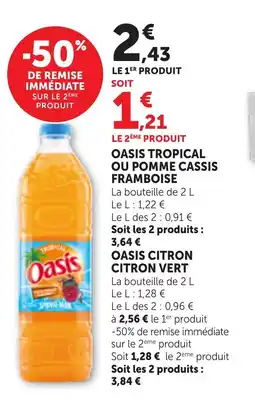 Maximarché Oasis tropical ou pomme cassis framboise offre