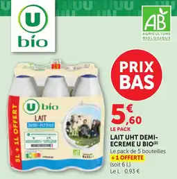 Maximarché Lait uht demi- ecreme u bio offre