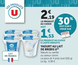 Maximarché Yaourt au lait de brebis u offre