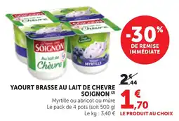 Maximarché Yaourt brasse au lait de chevre soignon offre