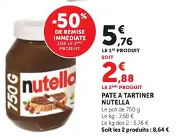 Maximarché Pate a tartiner nutella offre