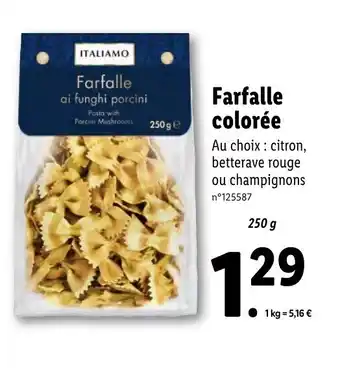 Farfalle colorée