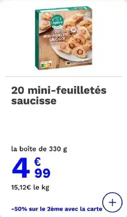 Picard 20 mini-feuilletés saucisse offre