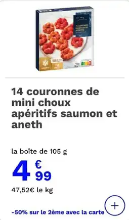 Picard 14 couronnes de mini choux apéritifs saumon et aneth offre