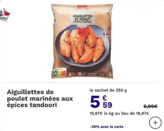 Aiguillettes de poulet marinées aux épices tandoori