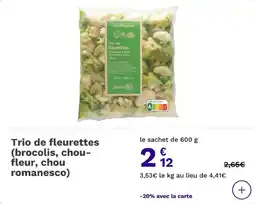 Picard Trio de fleurettes brocolis chou- fleur chou romanesco offre
