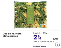 Picard Duo de haricots plats coupés offre