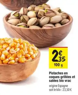 Les Comptoirs de la Bio Pistaches en coques grillées et salées bio vrac offre