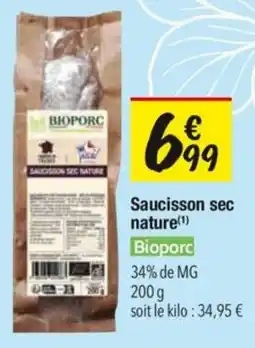 Les Comptoirs de la Bio Saucisson sec nature bioporc offre