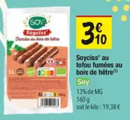 Les Comptoirs de la Bio Soyciss au tofou fumées au bois de hêtre soy offre
