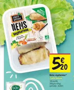 Les Comptoirs de la Bio Nems végétariens carte nature offre