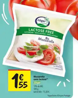 Les Comptoirs de la Bio Mozzarella sans lactose züger offre