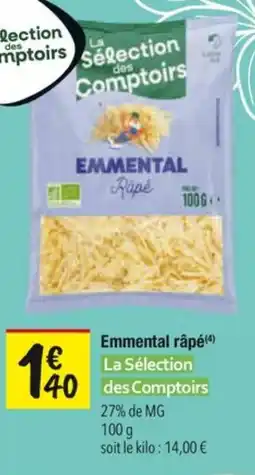 Les Comptoirs de la Bio Emmental râpé la sélection des comptoirs offre