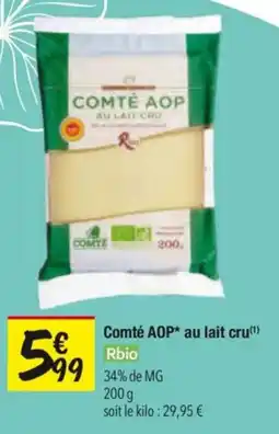 Les Comptoirs de la Bio Comté aop au lait cru rbio offre