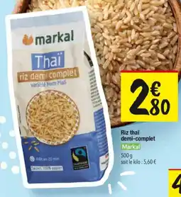 Les Comptoirs de la Bio Riz thaï demi-complet markal offre