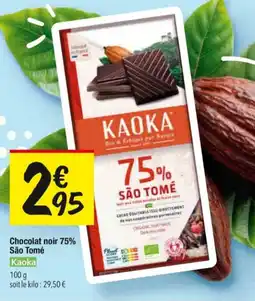 Les Comptoirs de la Bio Chocolat noir 75% são tomé kaoka offre