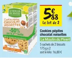 Les Comptoirs de la Bio Cookies pépites chocolat noisettes le moulin du pivert offre