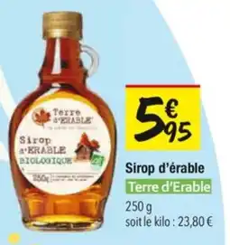 Les Comptoirs de la Bio Sirop d'érable terre d'erable offre