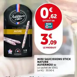 Utile Mini saucissons stick nature auvernou offre