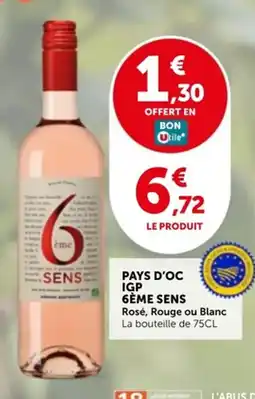 Utile Pays d'oc igp 6ème sens offre