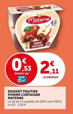 Utile Dessert fruitier pomme châtaigne materne offre