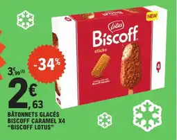 E.Leclerc Express Bâtonnets glacés biscoff caramel x4 biscoff lotus offre