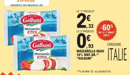 E.Leclerc Express Mozzarella maxi 18% mat.gr. galbani offre